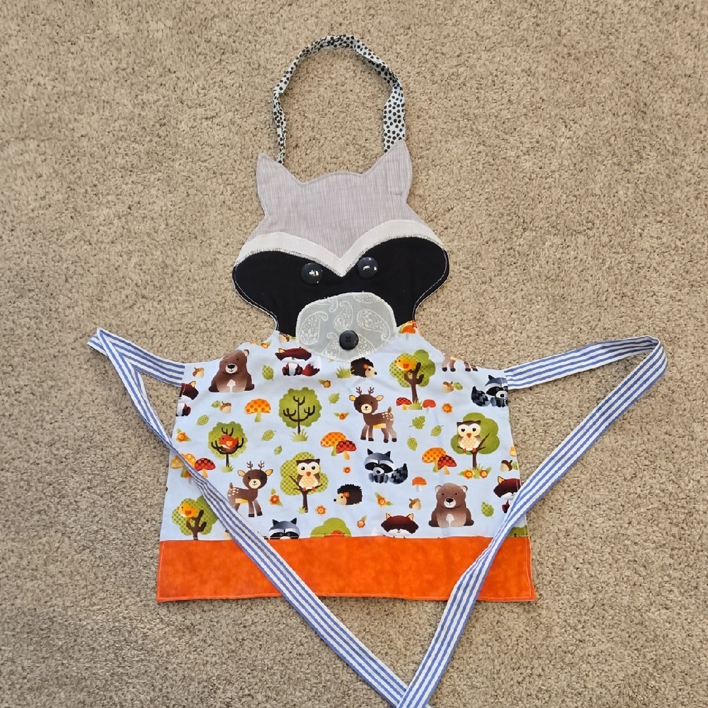 Kids Fox Character Apron in Orange and Multicolor